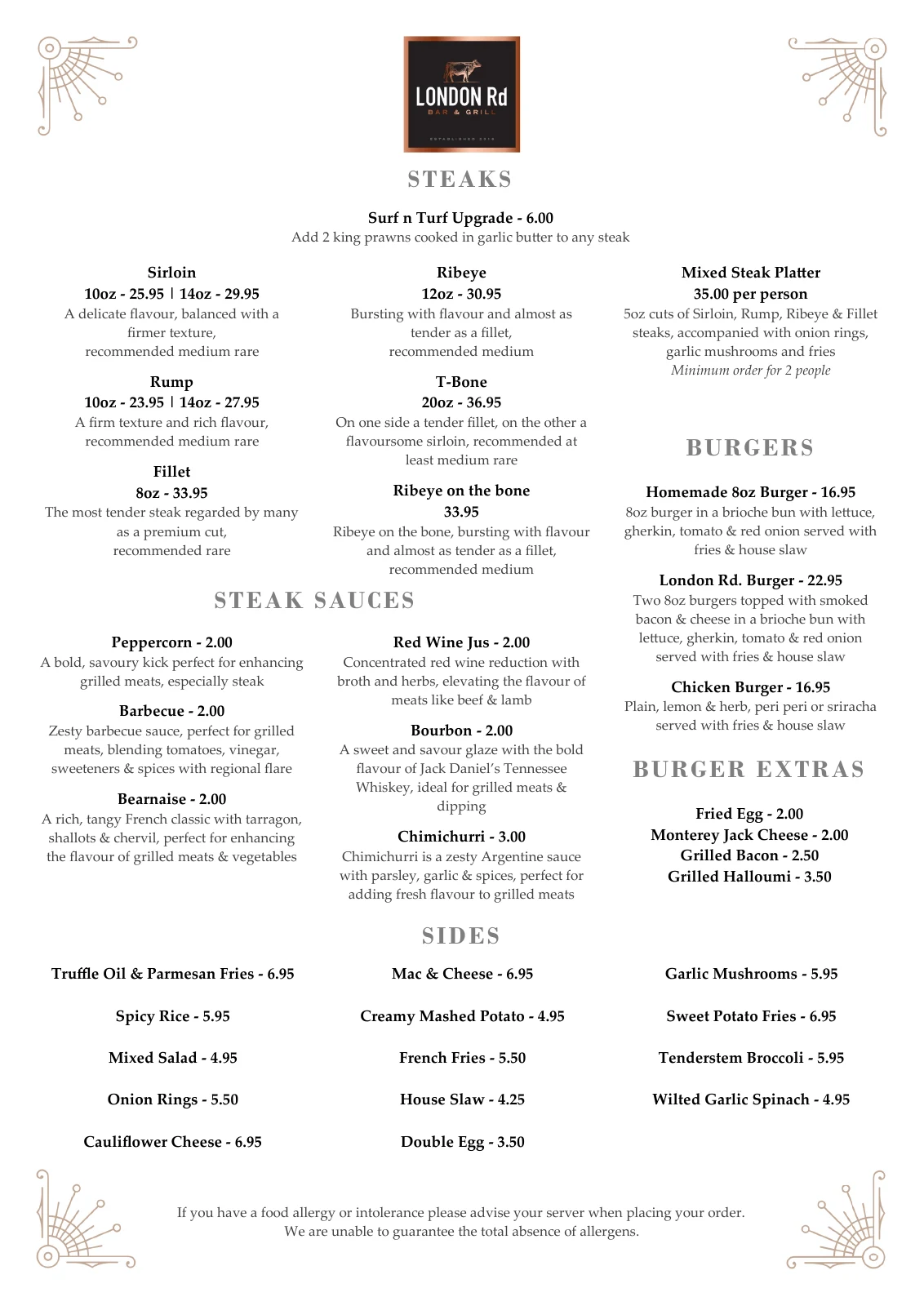 Evening menu — page 2